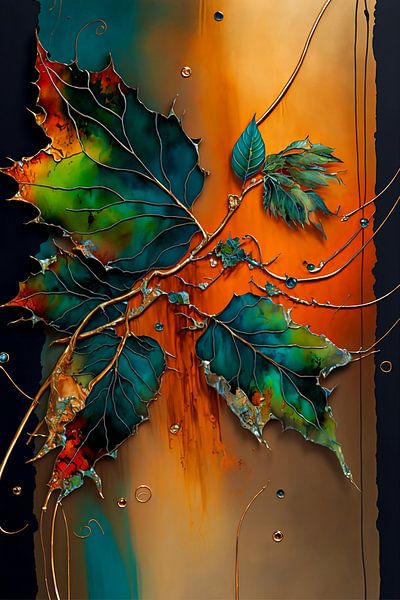 Abstract, leaves by Carla van Zomeren