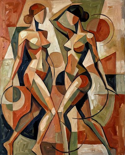Twee figuren in geometrische beweging
