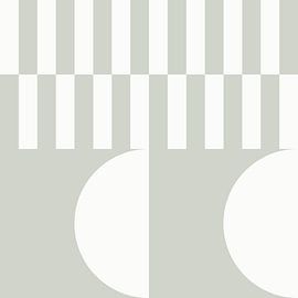 Modern abstract geometric art in sage green and off white no. 10 by Dina Dankers