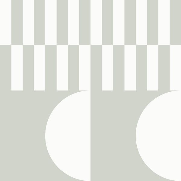 Modern abstract geometric art in sage green and off white no. 10 by Dina Dankers