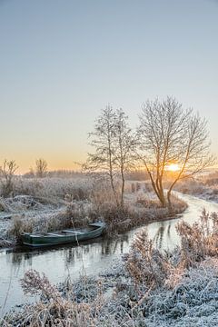 Winter in Friesland - zonsopkomst van Lydia