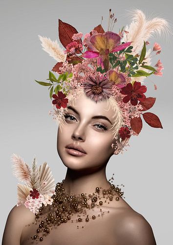 Flower woman grijs