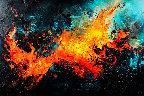 Abstract vuur en kleur explosie