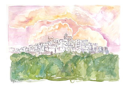 Vue de la ville historique d'Ostuni Pouilles Italie