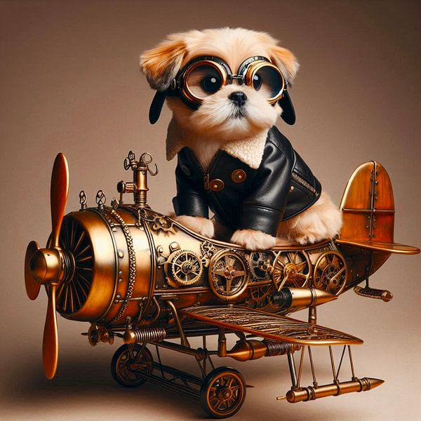 Hund im Flugzeug von Bernhard Karssies