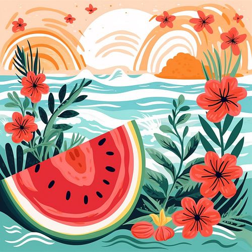 Pastèque à la plage