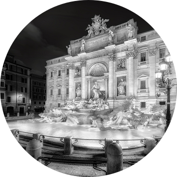 Fontana die Trevifontein in Rome. Balck & White.