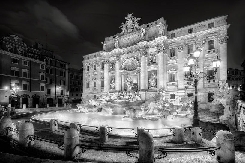 Fontaine de Trevi à Rome. Balck &amp; White. par Manfred Voss, Photographie Noir et Blanc