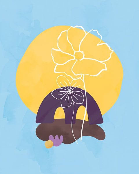 Minimalist flowers in the sun