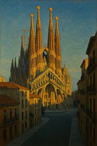 Sagrada Família bij zonsondergang - Gaudí's meesterwerk in gouden stilte