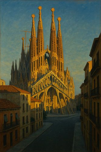 Sagrada Família bij zonsondergang - Gaudí's meesterwerk in gouden stilte