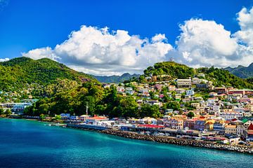 St. George'de hoofdstad van het Caribische eiland Grenada van Andreas Völkel
