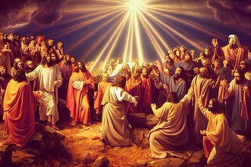 Opstanding van Jezus. Christelijk Pasen, schilderij -kunstillustratie 01 van Animaflora PicsStock