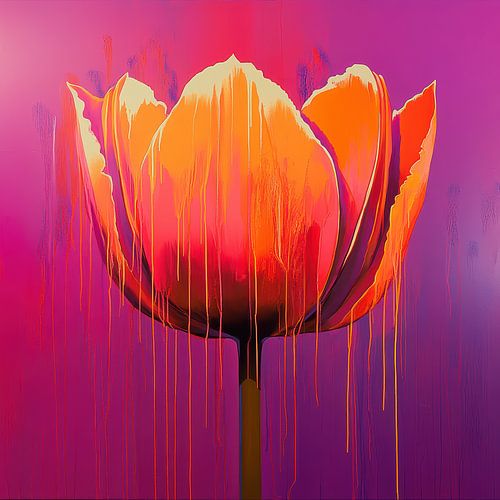 Abstracte bloem kleurrijk modern artwork