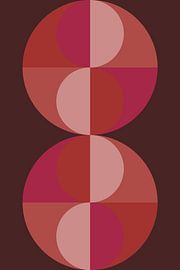 Abstrakte geometrische Kunst im Retrostil in rosa, terra, braun Nr. 9 von Dina Dankers