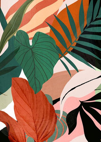 Abstract Art Tropical Leaves by ThingDesign 