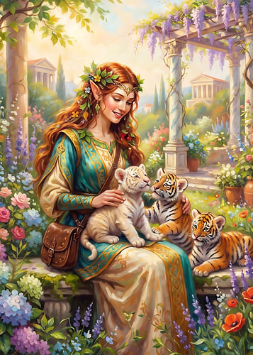 Die Elfe und die drei Tigerbabys im Wunderland