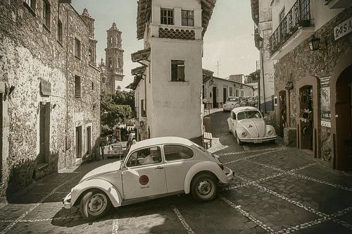 6 VW kever taxi's in Taxco Mexico