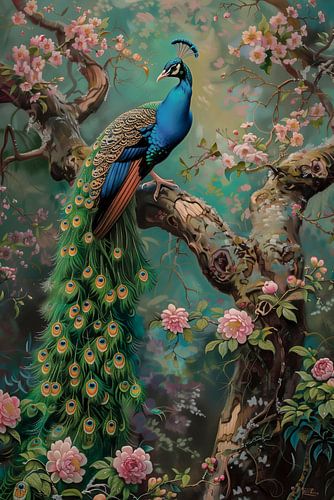Peacock painting