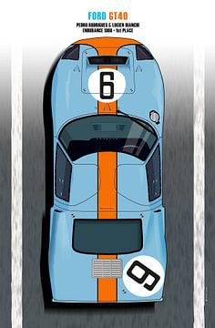 Ford GT40, Rodriguez + Bianchi, LM 1968 van Theodor Decker