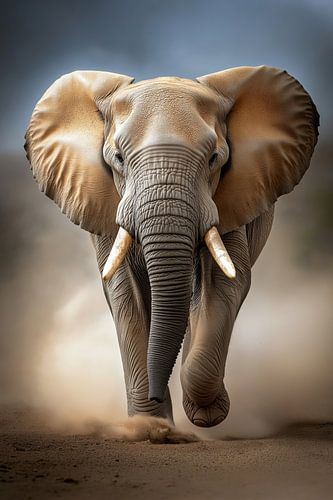 strand huis op een strand aan de zee met een blauwe hemOlifant wandelt in de natuur, wildlife