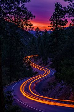 Winding road at dusk by Poster Art Shop
