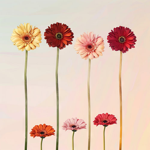 Gerbera - Minimalistische bloemenprint