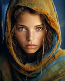 Portrait of a young woman with expressive eyes by Carla Van Iersel