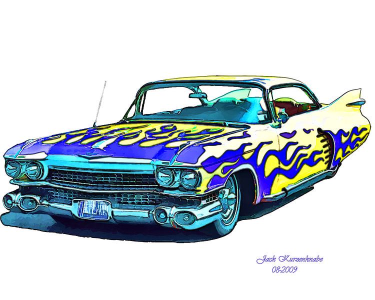 Cadillac, Blaue und gelbe 1959 von Atelier Liesjes