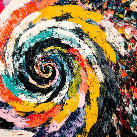 Colourful abstract spiral print by Imperial Art House