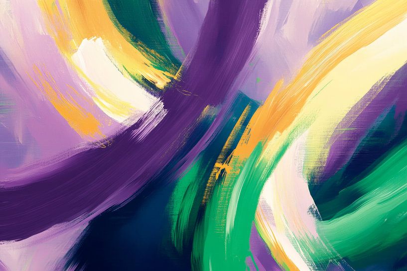 Kleurrijk abstract schilderij met rondingen van Poster Art Shop