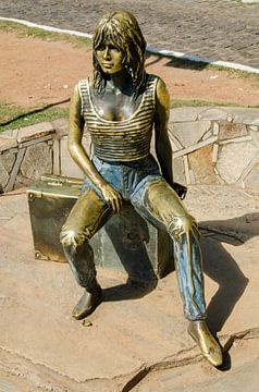 Statue von Brigitte Bardot an der Promenade von  Buzios an der Costa do sol in Brasilien von Dieter Walther