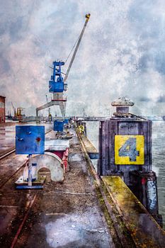 Crane on the quay of the port