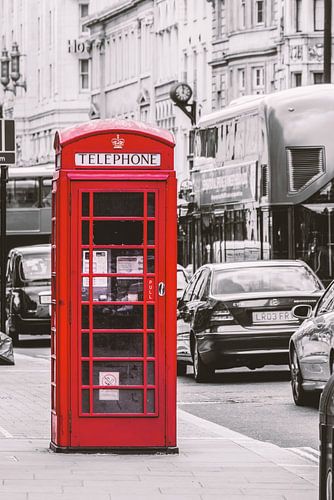 Rode telefooncel in Londen