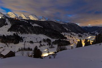 Night panorama in Toggenburg, Switzerland by Jan Schuler