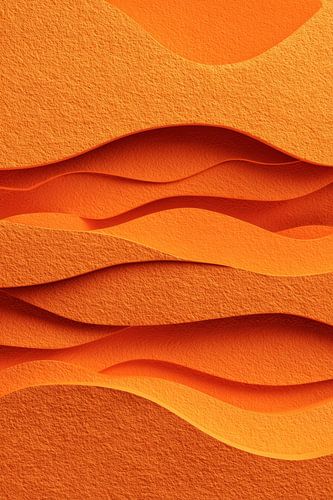 Abstract Waves in Warm Orange Relief