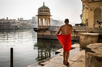 Washing in the river of Udaipur