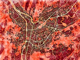 Carte de Grenoble avec le style 'Amber Autumn'