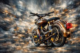 Abstrakter Hintergrund mit dichter Überlagerung und scharfem Oldtimer Zentrum von Johnny Flash