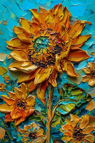 schilderachtige zonnebloemen