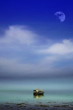 Photo de rêve avec une vieille épave de bateau . sur Saskia Dingemans Awarded Photographer