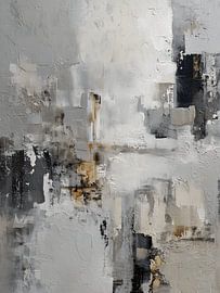 Abstraktes, strukturiertes Gemälde in Grautönen