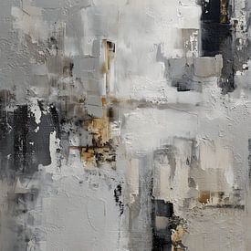 Abstracte schilderij met textuur in grijs van IamHome Studio