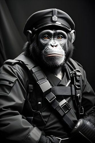 Armée de chimpanzés drôle