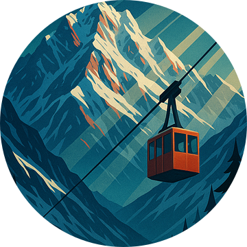 Zugspitze Vintage Reisposter - Art Deco Alpen Muurprint