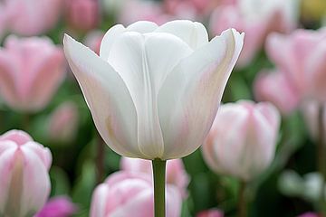 Witte tulp omringd door zachte kleuren van Imperial Art House