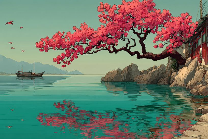 Japanese art painting by Egon Zitter