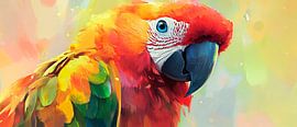Colourful macaw portrait with vibrant colours by Poster Art Shop