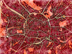 Karte von Aachen im stil 'Amber Autumn'