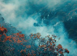 Herbstliches Panorama der Berge